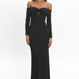 Oliana Twist Bust Maxi Dress Black