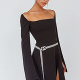 Kieran Long Sleeve A-Line Mini Dress Black