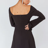 Kieran Long Sleeve A-Line Mini Dress Black