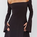 Kieran Long Sleeve A-Line Mini Dress Black