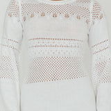 Gail Long Sleeve Crochet Maxi Dress White