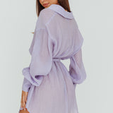 Sady Long Sleeve Shirt Mini Dress Lilac