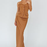 Valencia Flare Midi Skirt Mocha