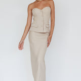 Valencia Flare Midi Skirt Oat