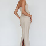 Valencia Flare Midi Skirt Oat