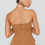 Valencia Strapless Bustier Top Mocha