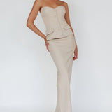 Valencia Strapless Bustier Top Oat