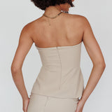 Valencia Strapless Bustier Top Oat