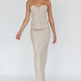 Valencia Strapless Bustier Top Oat