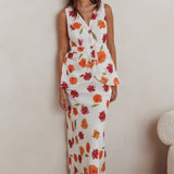 Philomena Maxi Skirt Floral Orange Multi