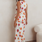 Philomena Maxi Skirt Floral Orange Multi