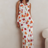 Philomena Maxi Skirt Floral Orange Multi
