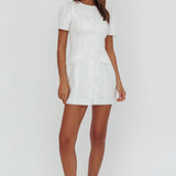 Philomena Button Front Mini Dress White