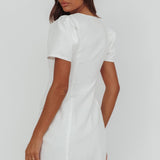 Philomena Button Front Mini Dress White
