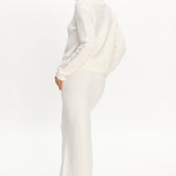 Autumn Breeze Knit Maxi Skirt Off White