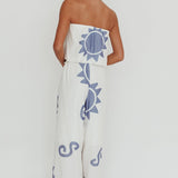 Nectar Sun Print Wide Leg Pants Blue