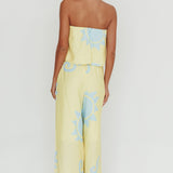 Nectar Sun Print Wide Leg Pants Yellow