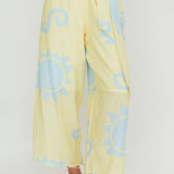 Nectar Sun Print Wide Leg Pants Yellow