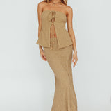 Kalei Textured Halter Top Brown