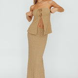 Kalei Textured Halter Top Brown