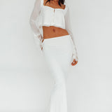 Rana String Tie Side Midi Skirt Cream