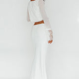 Rana String Tie Side Midi Skirt Cream