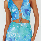 Summerlove Lace-Up Bodice Midi Dress Green
