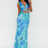 Summerlove Lace-Up Bodice Midi Dress Green