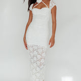 Versailles Summer Rose Accent Lace Dress White