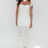 Versailles Summer Rose Accent Lace Dress White