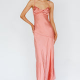 Amity Twist Bust Split Maxi Dress Rose