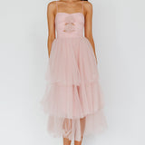 Seraphina Rose Bodice Tulle Midi Dress Blush
