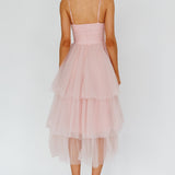 Seraphina Rose Bodice Tulle Midi Dress Blush