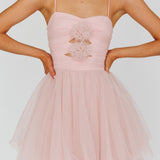 Seraphina Rose Bodice Tulle Midi Dress Blush