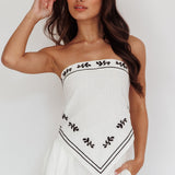 Sought After Tied Back Strapless Top Off White