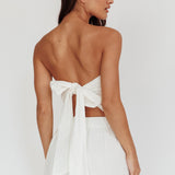Sought After Tied Back Strapless Top Off White