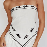 Sought After Tied Back Strapless Top Off White