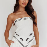 Sought After Tied Back Strapless Top Off White