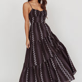 Doe Tied Bust Maxi Dress Black