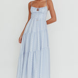 Doe Tied Bust Maxi Dress Blue