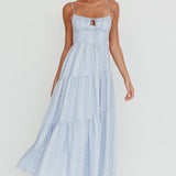 Doe Tied Bust Maxi Dress Blue