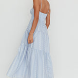 Doe Tied Bust Maxi Dress Blue