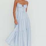 Doe Tied Bust Maxi Dress Blue