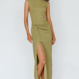Like A Movie Cap Sleeve Midi Dress Olive