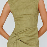 Like A Movie Cap Sleeve Midi Dress Olive