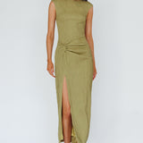 Like A Movie Cap Sleeve Midi Dress Olive