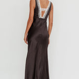 Ivonne Contrast Lace V-Neck Maxi Dress Black