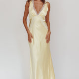 Ivonne Lace Trim V-Neck Maxi Dress Butter