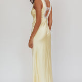 Ivonne Lace Trim V-Neck Maxi Dress Butter