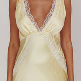 Ivonne Lace Trim V-Neck Maxi Dress Butter